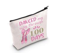 Trousse de maquillage pour professeur de danse, cadeau de vie de danse I Danced My Way Through 100 Days Gifts 100 Days Danced Sac à fermeture éclair, Dancing UK