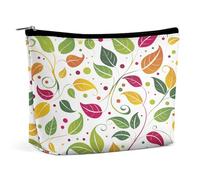 Trousse de maquillage pour rouge à lèvres, pochette à fermeture éclair, tourbillons et feuilles, organiseur portable, accessoires de toilette, tourbillons et feuilles, 17 x 15 x 5,8 cm, tendance,
