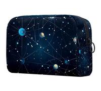 Trousse de maquillage pour sac à main, trousse de maquillage portable polyvalente avec fermeture éclair pour femme - Impressions de constellations Gémeaux, multicolore, 18.5x7.5x13cm/7.3x3x5.1in, Art
