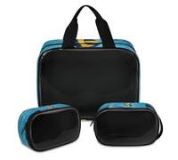 Trousse de maquillage pour sports nautiques, volley-ball pour homme et femme, trousse de toilette translucide, trousse de douche, 3 pièces, articles de toilette de voyage, couleur, XL, Trousse de