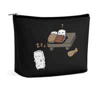 Trousse de Maquillage pour sushis somnambules Amusantes, Trousse de Voyage Portable, Grande Pochette zippée, Sac de Rangement en Cuir PU, Trousse de Toilette, Style, 202403273