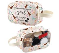 Trousse de maquillage pour violon - Cadeau pour violoniste - Cadeau pour musicien - Violons - Trousse de toilette de voyage, Violon Tm2, Mode
