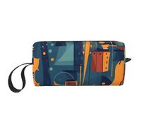 Trousse de maquillage pour violon violoncelle - Résistante à l'eau - Organiseur de toilette de voyage pour femmes et hommes - Pochette de rangement colorée pour musique et cosmétiques - Avec fermeture