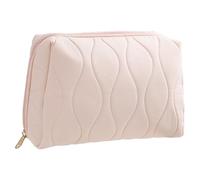 Trousse de maquillage pour voyage, trousse de maquillage en coton, grande capacité, pochette portable pour articles de toilette, sac à main pour femmes et filles, rose, Mode