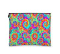 Trousse de maquillage psychédélique tourbillon aux couleurs vives pour femme, petite trousse de toilette portable en toile à fermeture éclair, trousse de toilette pour festival d'été, Multicolore, 7x9