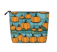 Trousse de Maquillage PumpkinParade à Une Seule Couche en Lin avec Fermeture éclair pour répondre à Vos Besoins Quotidiens ou de Voyage