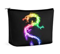 Trousse de Maquillage Rainbow Dragon Firey StarryTravel, Trousse de Maquillage en Cuir PU, Trousse à cosmétiques pour Sac à Main, Trousse de Toilette Portable, Trousse de Maquillage d'intérieur pour