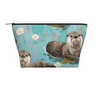 Trousse de maquillage rectangulaire avec imprimé mandala - Organiseur de voyage élégant pour cosmétiques et cadeaux pour femmes et filles, Loutres, Taille unique, Trousse de maquillage