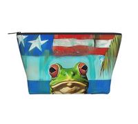 Trousse de maquillage rectangulaire avec imprimé mandala - Organiseur de voyage élégant pour cosmétiques et cadeaux pour femmes et filles, Puerto Rico Drapeau grenouille palmiers, Taille unique