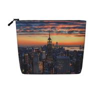 Trousse de maquillage rectangulaire avec imprimé mandala, trousse de maquillage de voyage pour femme, grande capacité, trousse de toilette pour voyage, usage quotidien, New York City, One Size