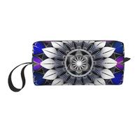 Trousse de maquillage rectangulaire imprimée mandala simple voyage étanche trousse de toilette organisateur pour femmes, mamans, filles, blanc, Taille unique, Trousse de toilette