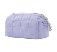 Trousse de maquillage rembourrée de grande capacité, portable avec fermeture éclair, accessoire de rangement élégant pour femmes, hommes, adultes, amis, pourpre, Voir la description, Voir description