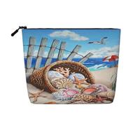 Trousse de maquillage résistante à l'eau pour femme, trousse de maquillage avec fermeture éclair, pochette légère pour articles de toilette, fournitures artistiques, mouette volante, fausse trousse de