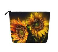 Trousse de maquillage résistante à l'eau pour femme, trousse de maquillage avec fermeture éclair, pochette légère pour le rangement des articles de toilette, trousse de maquillage en faux chanvre