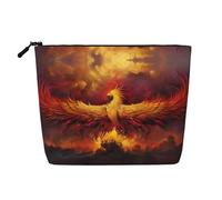 Trousse de maquillage réutilisable avec imprimé ballon de volleyball bleu - Organiseur de toilette de voyage, pochette multi-usage pour le rangement quotidien des femmes, Fantastique phénix, Taille