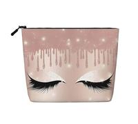 Trousse de maquillage réutilisable avec imprimé chevaux - Organiseur de toilette de voyage, pochette multi-usage pour le rangement quotidien des femmes, Cils or rose., Taille unique