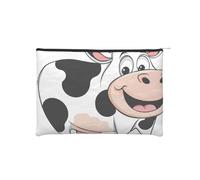 Trousse de maquillage réutilisable en papier imperméable et légère pour voyage, école et usage quotidien Motif imprimé vache Pour femmes, étudiants, écologistes, Noir , Taille unique