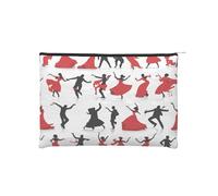 Trousse de maquillage réutilisable en papier imperméable et légère pour voyage, école et usage quotidien Motif imprimé intégral pour femmes, étudiants, écologistes, Noir , Taille unique