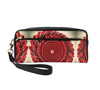 Trousse de maquillage réutilisable - Fleur Vortex Spirale Imprimer Petite trousse de maquillage en cuir pour voyage, organisateur de toilette avec fermeture éclair, noir, One Size