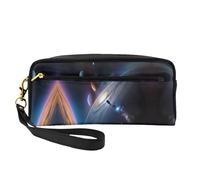 Trousse de maquillage réutilisable - Organiseur de toilette de voyage, un univers fascinant - Petite pochette en cuir imprimé pour femme, Noir , Taille unique
