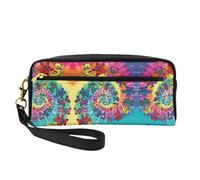 Trousse de maquillage réutilisable - Petite trousse de maquillage en cuir imprimé ours dansant Thanksgiving pour voyage, trousse de toilette avec fermeture éclair, noir, One Size