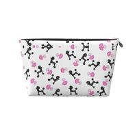 Trousse de maquillage rose avec imprimé caniche et bouteille de parfum girly pour sac à main, organiseur de maquillage pour sac à main, pochette de beauté étanche pour femmes et filles, Argenté