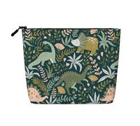 Trousse de maquillage - Rose Fleur Imprimé Faux Chanvre Organisateur de Toilette Voyage Un Pack pour Multiples Usages, Rangement Quotidien, Adorable dinosaure., Taille unique