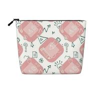 Trousse de Maquillage Rose Math, Grande capacité, pour Femme, imperméable, Simple épaisseur, Imitation Chanvre, Portable, avec Fermeture éclair, Organiseur de cosmétiques