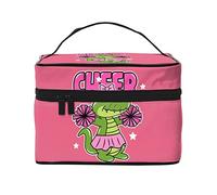 Trousse de Maquillage Rose pêche Cheer The Crocodile, Trousse de Toilette pour Femme, Trousse de Toilette de Voyage, Trousse de Maquillage, Organisateur de Maquillage, Grande Trousse de Maquillage