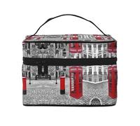 Trousse de maquillage rouge pour cabine téléphonique de voyage Londres, Noir , Taille unique