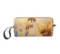 Trousse de maquillage rurale avec poignée - Légère et portable - Pour voyage, salle de sport et utilisation quotidienne - Cadeau pour femmes et filles, blanc, Taille unique, Trousse de maquillage