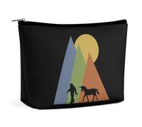 Trousse de Maquillage Sasquatch Unicorn Sunset, Trousse de Voyage Portable, Grande Pochette zippée, Sac de Rangement en Cuir PU, Trousse de Toilette, Style, 202403273