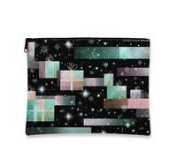 Trousse de maquillage scintillante, boîte cadeau moderne, pochette de voyage pour femme, petite trousse de toilette portable en toile avec fermeture éclair, trousse de toilette pour les vacances, noir