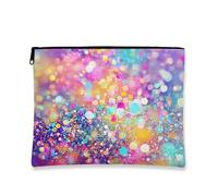 Trousse de maquillage scintillante pour femme - Organiseur portable en toile avec fermeture éclair - Cadeau de festival, coloris assortis, 7x9 Inch, Sac de transport