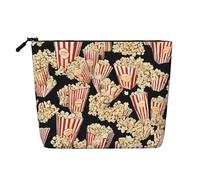 Trousse de maquillage simple couche imprimée pop-corn, légère et mignonne, facile à utiliser, Noir , Taille unique