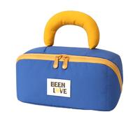 Trousse de maquillage souple portable avec intérieur spacieux, pratique pour le rangement des articles de toilette de voyage et l'organisation quotidienne du maquillage, bleu, Beauté de masse