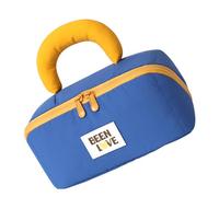 Trousse de maquillage souple portable avec intérieur spacieux, pratique pour le rangement des articles de toilette de voyage et l'organisation quotidienne du maquillage, bleu, Beauté de masse