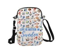 Trousse de maquillage souvenir de Suède Life is Better in Sweden Stockholm Cadeau de voyage Europe du Nord Cadeau ennemi Suède Lover, En Suède Cr Eu, Trousse à cosmétiques avec impression