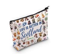 Trousse de maquillage souvenir d'Écosse - Cadeau de voyage - Life is Better in Scotland pour les amateurs d'Écosse, In Scotland Bag EU, Trousse à cosmétiques avec impression