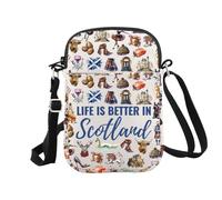 Trousse de maquillage souvenir d'Écosse - Cadeau de voyage - Life is Better in Scotland pour les amateurs d'Écosse, In Scotland Cr EU, Trousse à cosmétiques avec impression