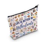 Trousse de maquillage souvenir des Pays-Bas Cadeau de voyage Pays-Bas Hollande Cadeau néerlandais, In Netherlands Bag Eu, Trousse à cosmétiques avec impression
