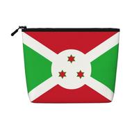 Trousse de maquillage style chanvre drapeau du Burundi - Pochette de rangement étanche pour produits de toilette de voyage et rangement quotidien