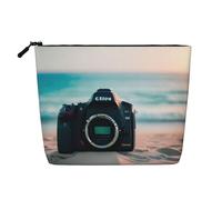 Trousse de maquillage - Summer Beach Print Faux Chanvre Organiseur de toilette de voyage, un paquet pour de multiples utilisations, rangement quotidien, Plage d'été., Taille unique