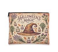 Trousse de maquillage sur le thème de la potion d'apothicaire d'Halloween | Witchy Esthetic, Trousse de maquillage à fermeture éclair, bouteilles de potion d'apothicaire, paquets de lavande