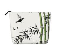 Trousse de maquillage sur le thème des oiseaux - Trousse de maquillage étanche en chanvre pour voyage, usage quotidien et cadeaux (24,1 x 17 x 5,1 cm), Noir , Taille unique