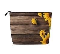 Trousse de maquillage sur le thème des plantes - Trousse de maquillage à thème - Trousse de maquillage étanche en chanvre pour voyage, usage quotidien et cadeaux (24,1 x 17 x 5,1 cm), Noir , Taille