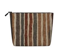 Trousse de maquillage sur le thème des rayures colorées - Trousse de maquillage étanche en chanvre pour voyage, usage quotidien et cadeaux (24,1 x 17 x 5,1 cm), Noir , Taille unique