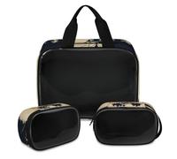 Trousse de maquillage sur le thème du camping forestier pour hommes et femmes, trousse de toilette translucide à imprimé forêt, trousse de douche, trousse de toilette de voyage, organisateur de