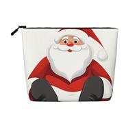 Trousse de maquillage sur le thème du Père Noël - Trousse de maquillage étanche en chanvre pour voyage, usage quotidien et cadeaux (24,1 x 17 x 5,1 cm), Noir , Taille unique