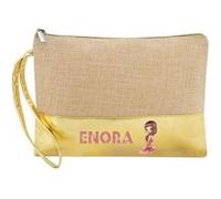 Trousse de maquillage Taperso en jute dore personnalisable motif danseuse etoile Dore G